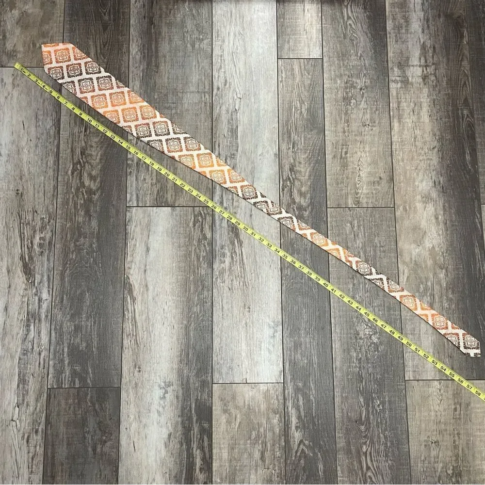 Monsieur Bernard Ombré Orange Brown over Silver Neck Tie